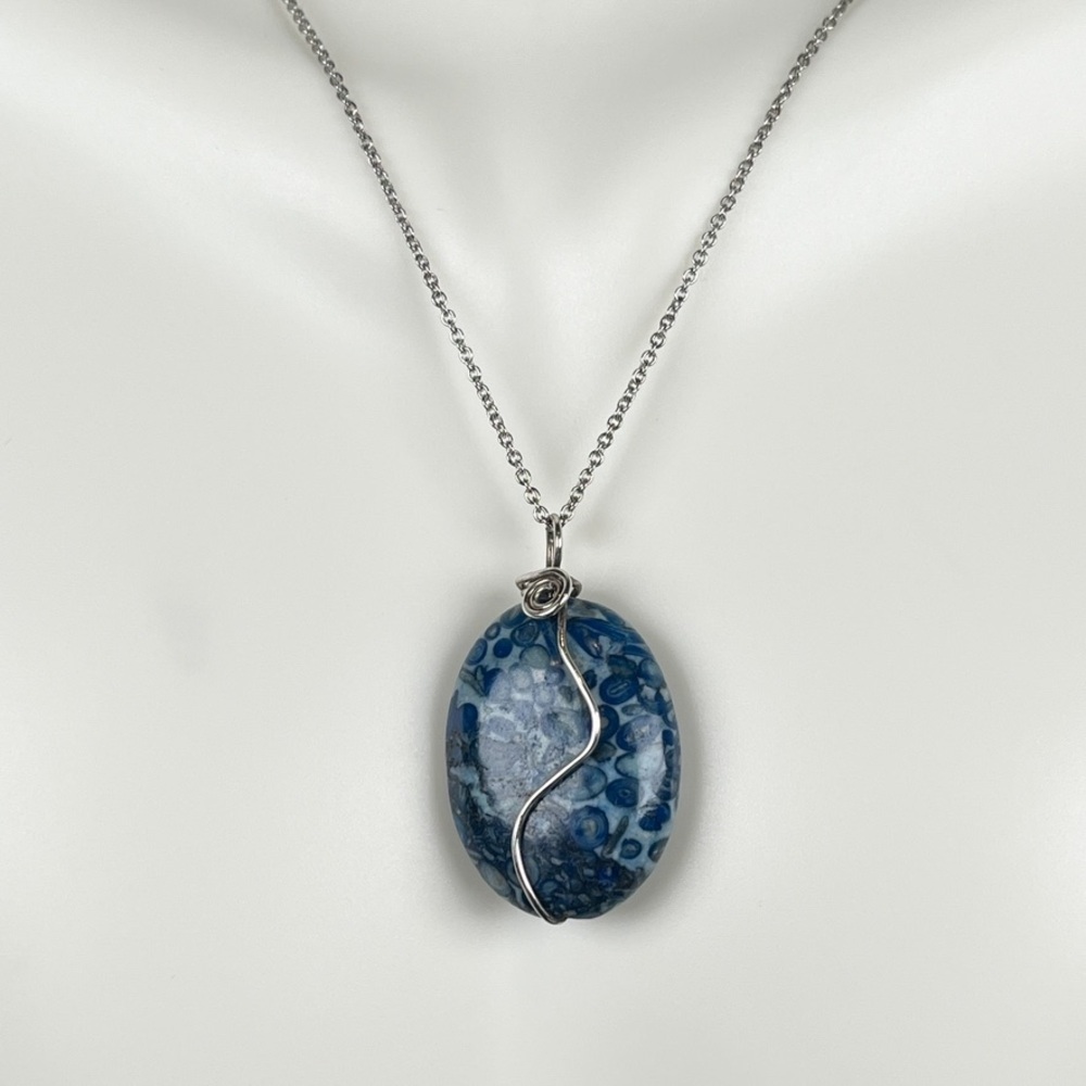 Sodalite Stone Sterling Silver Necklace